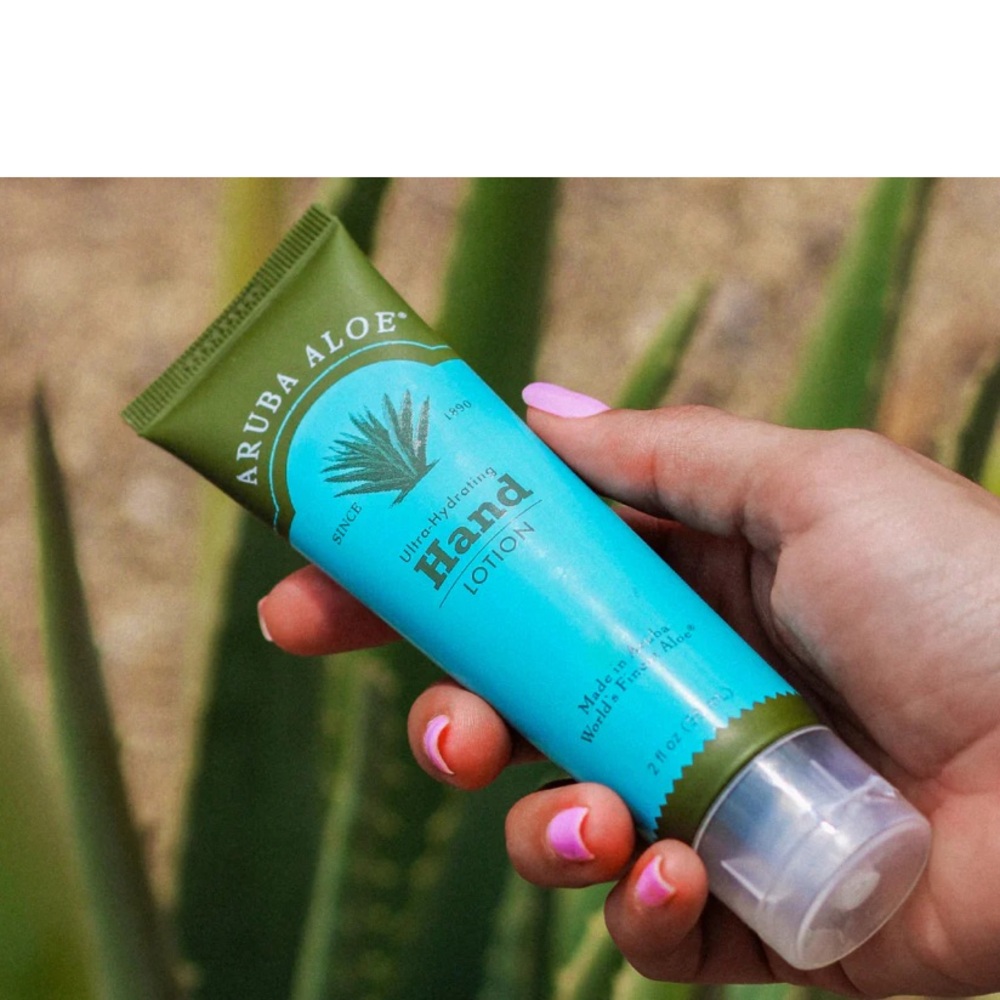 Aruba Aloe Hand Lotion Pure Aloe Vera, Vitamin E, Jojoba Oil, and Silicones 2oz.